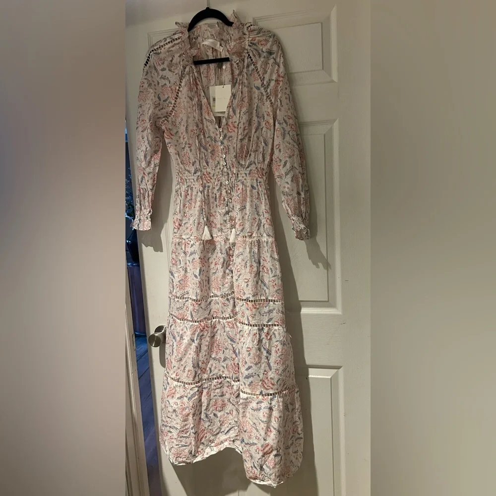 Zimmermann Multicolor Floral Long Sleeve Dress Size 1 - Picture 4 of 6